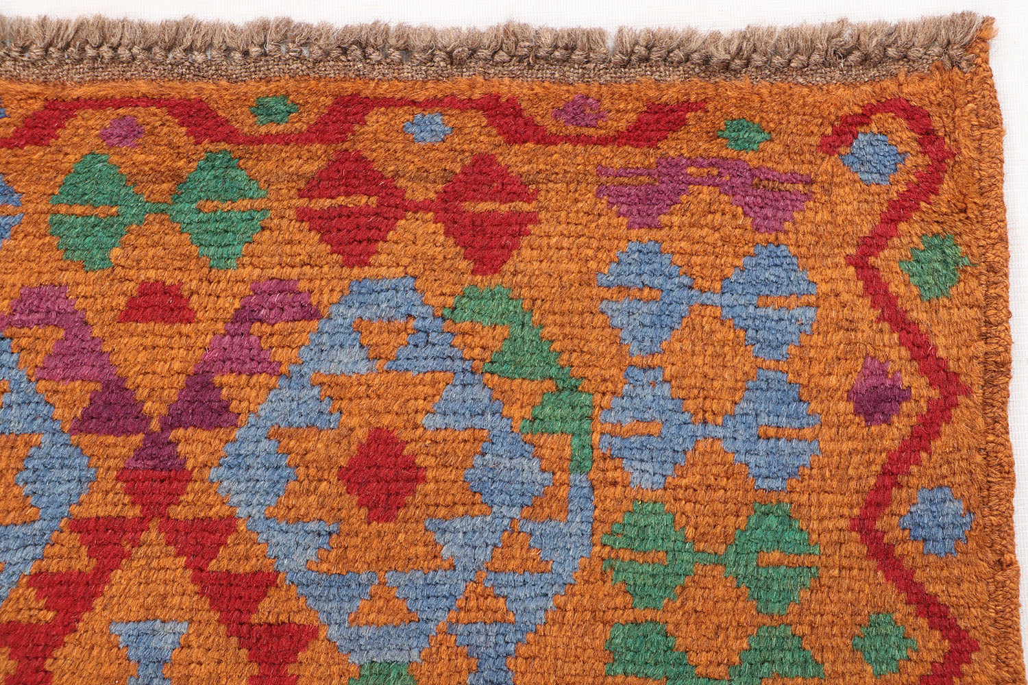 3' X 5' Gold Handmade Kohistani Baluchi Afghan Rug Rectangular