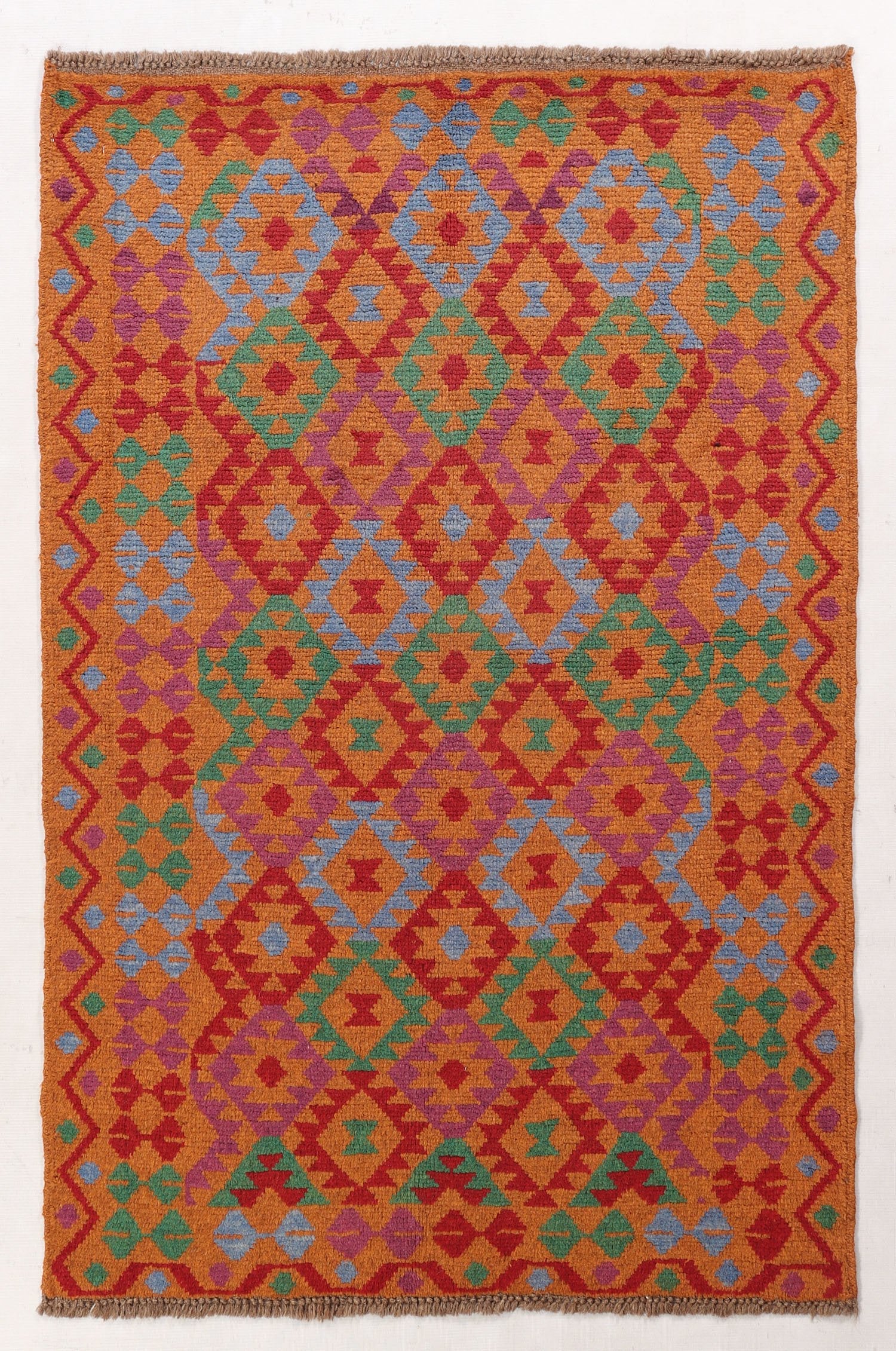 3' X 5' Gold Handmade Kohistani Baluchi Afghan Rug Rectangular