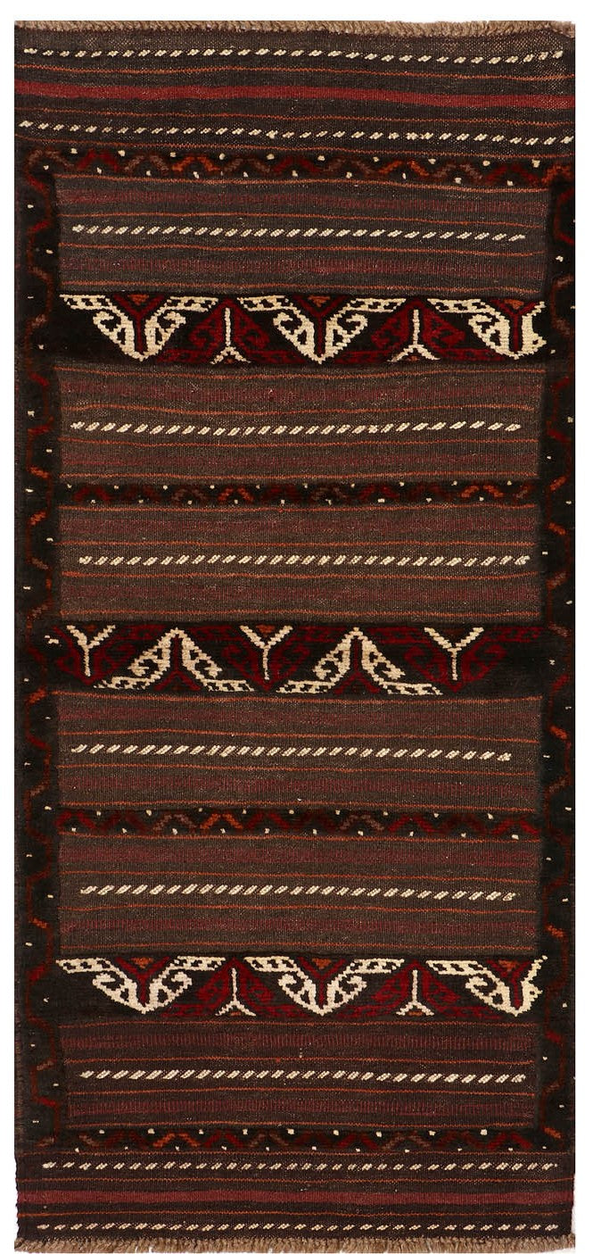 Brown Handmade Sufra Kilim Rug Runner