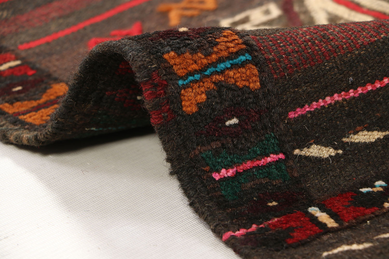 2' 6" x 6' Brown Handmade Sufra Kilim Rug Runner