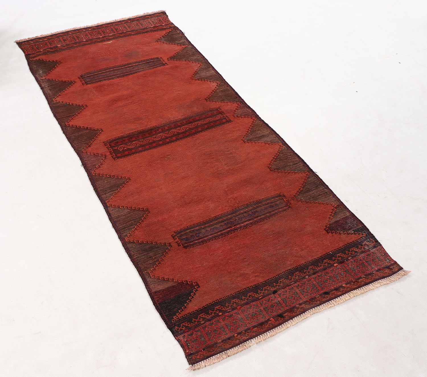 Brown Handmade Sufra Kilim Rug Runner