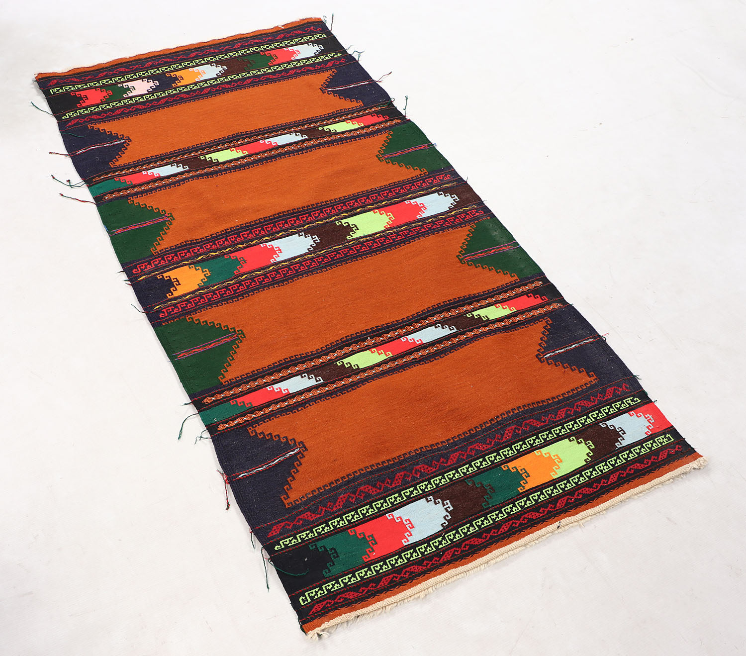 3' x 5' Gold Handmade Sufra Kilim Rug Rectangular
