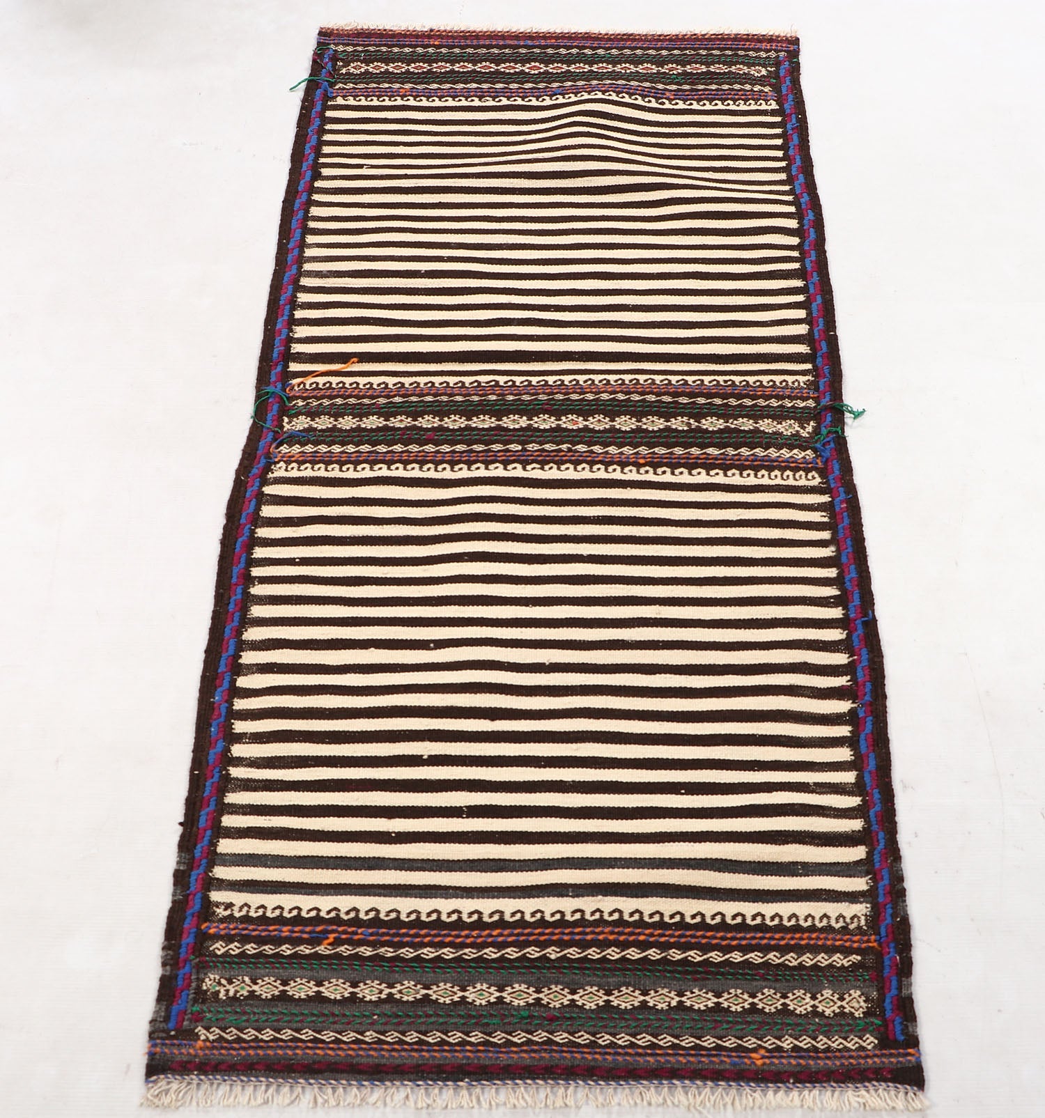 2' X 5' Multy Handmade Sufra Kilim Rug Rectangular
