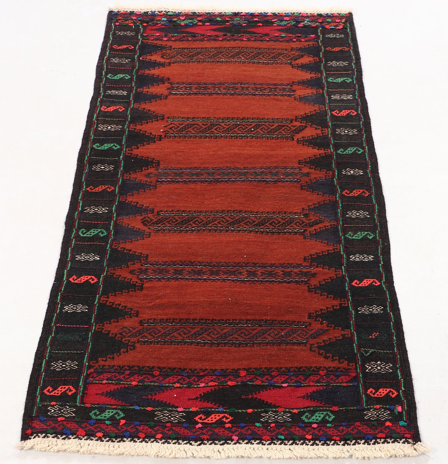 3' x 5' Orange Handmade Sufra Kilim Rug Rectangular