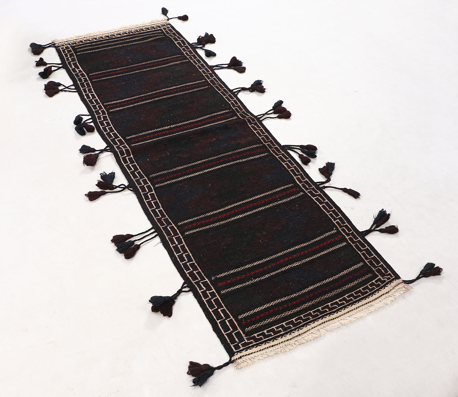 Brown Handmade Sufra Kilim Rug Runner