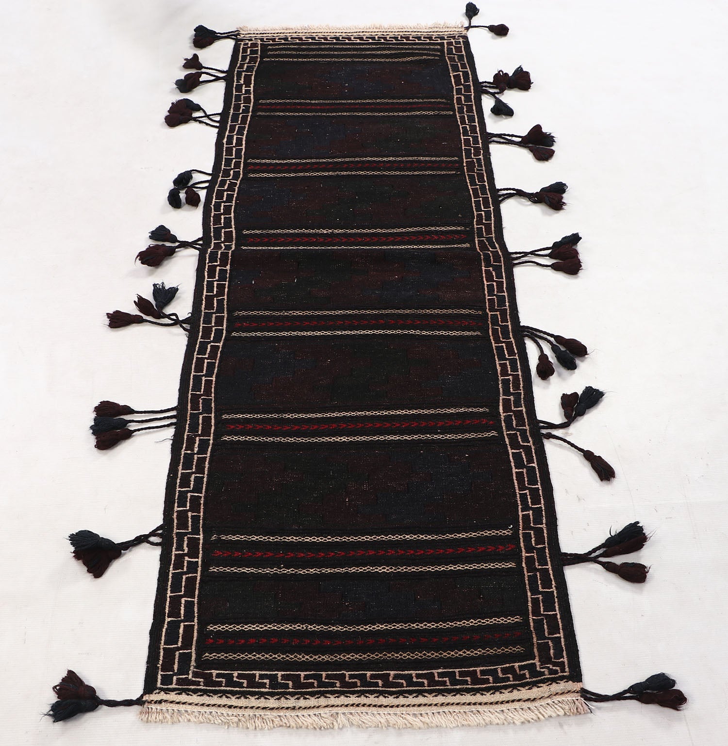 Brown Handmade Sufra Kilim Rug Runner