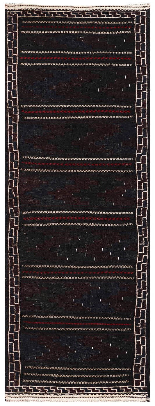 Brown Handmade Sufra Kilim Rug Runner