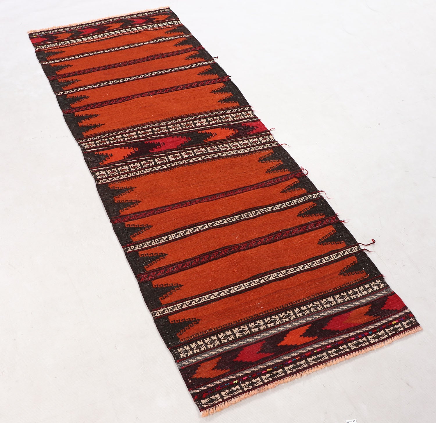Orange Handmade Sufra Kilim Rug Runner
