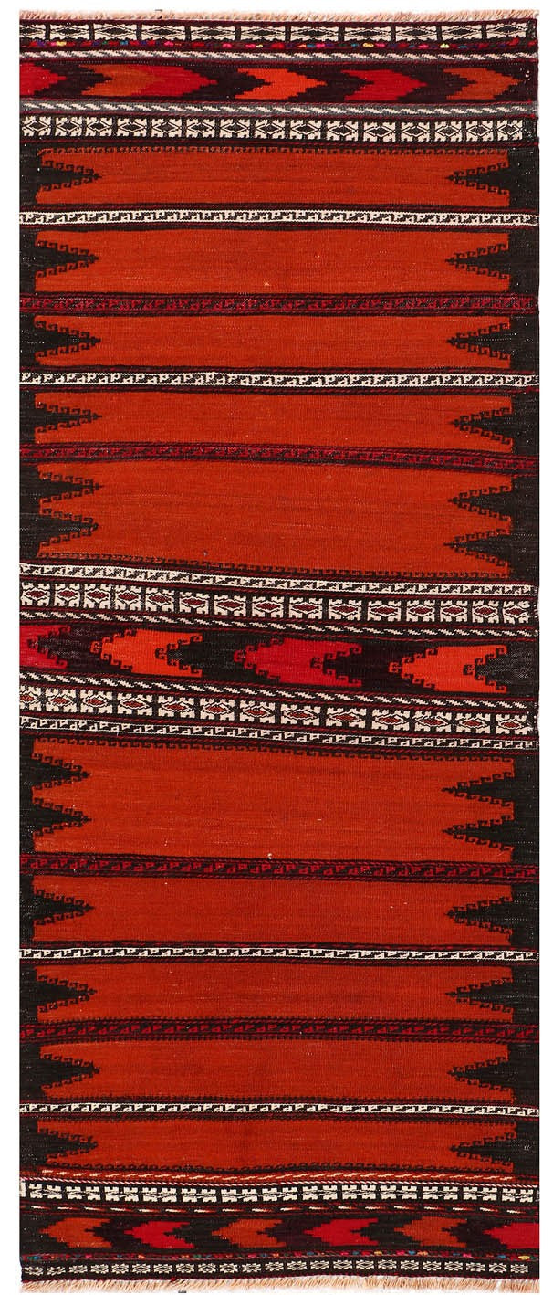 Orange Handmade Sufra Kilim Rug Runner