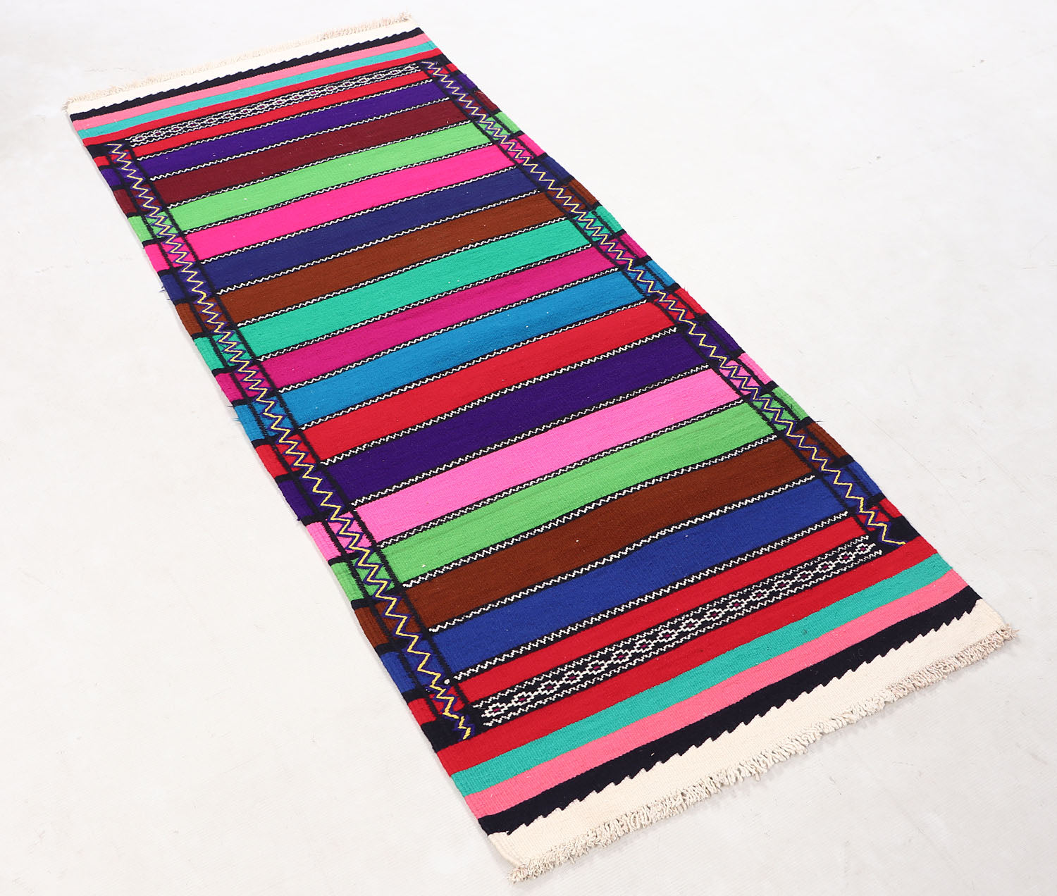 2' X 5' Multy Handmade Sufra Kilim Rug Rectangular