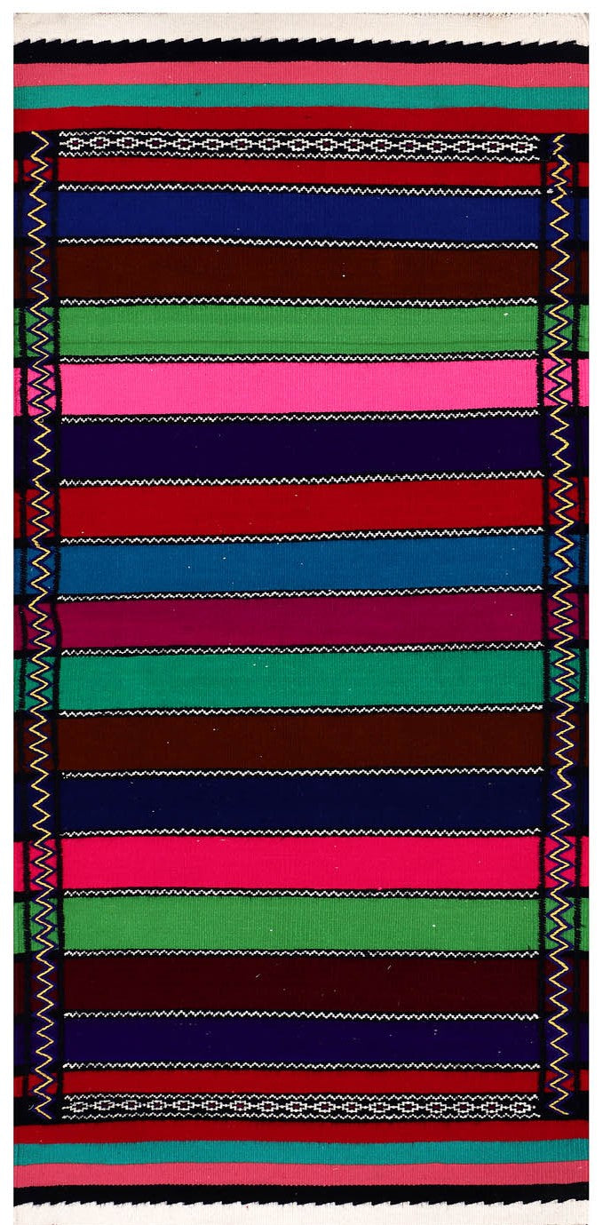 2' X 5' Multy Handmade Sufra Kilim Rug Rectangular