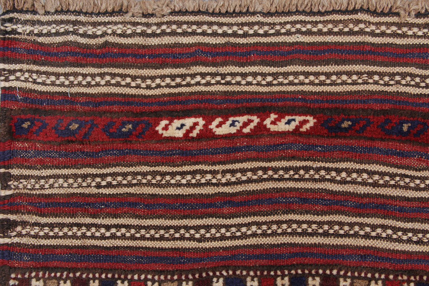 6' x 9' Ivory Handmade Berjista Afghan Rug Rectangular