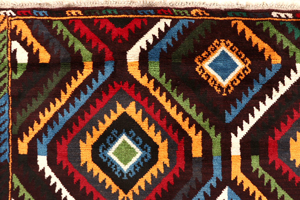 6' 6"X 10' Brown Handmade Kohistani Baluchi Afghan Rug Rectangular