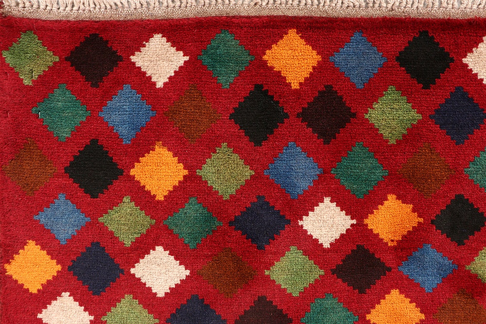 6' 6"X 10' Red Handmade Kohistani Baluchi Afghan Rug Rectangular