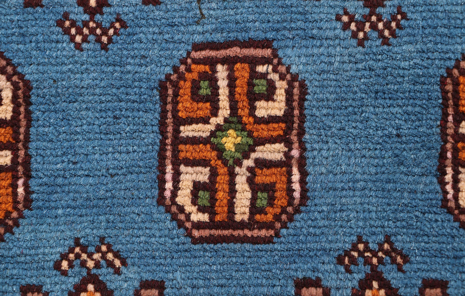 6' 6"X 10' Blue Handmade Kohistani Baluchi Afghan Rug Rectangular