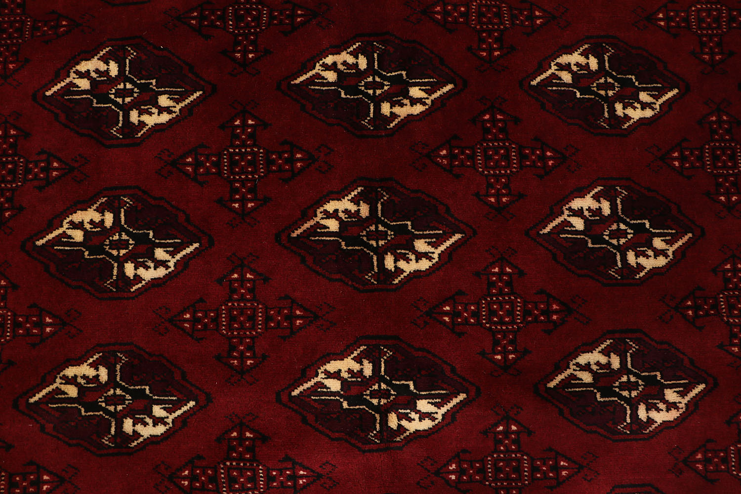 9' X 13' Red Handmade Mori Bukhara Afghan Rug Rectangular
