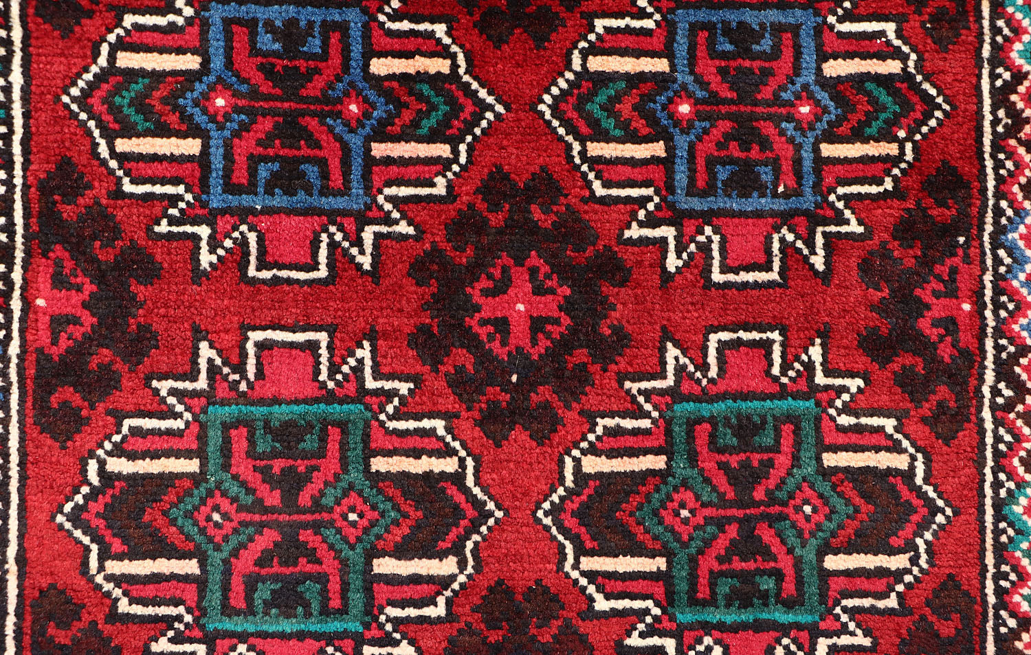 Red Handmade Adraskan Baluchi Afghan Rug Runner