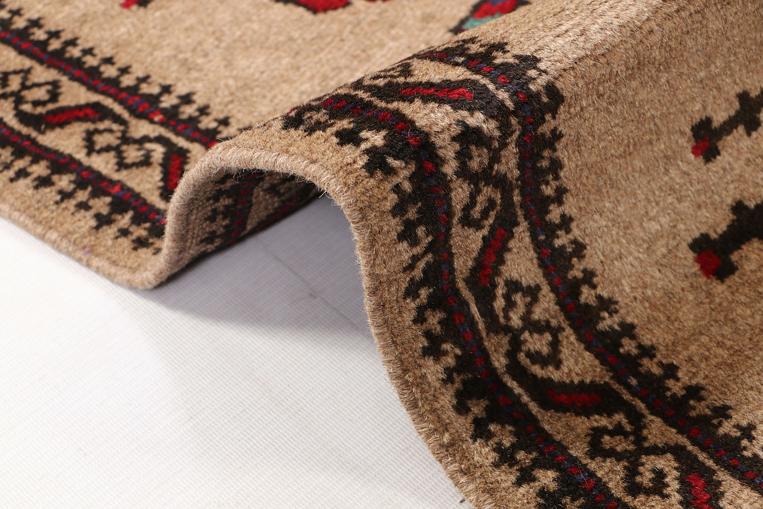 Brown Hand Knotted Wool War Rug 3' x 5'