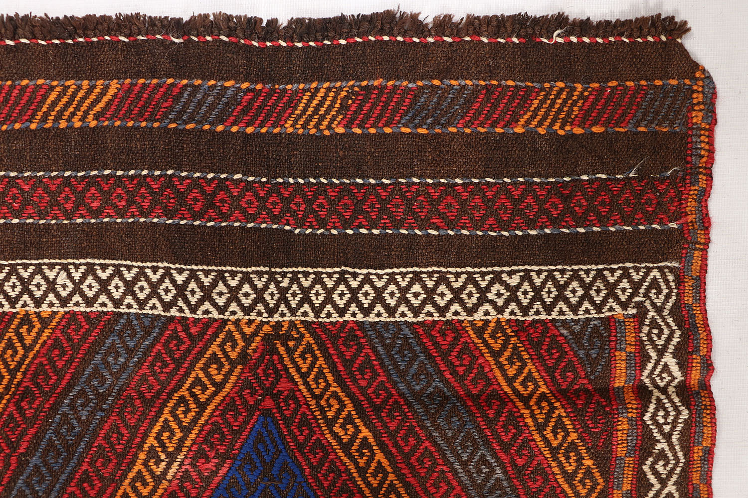 2' 6" X 7' 6" Multy Handmade Suzani Kilim Rug Runner