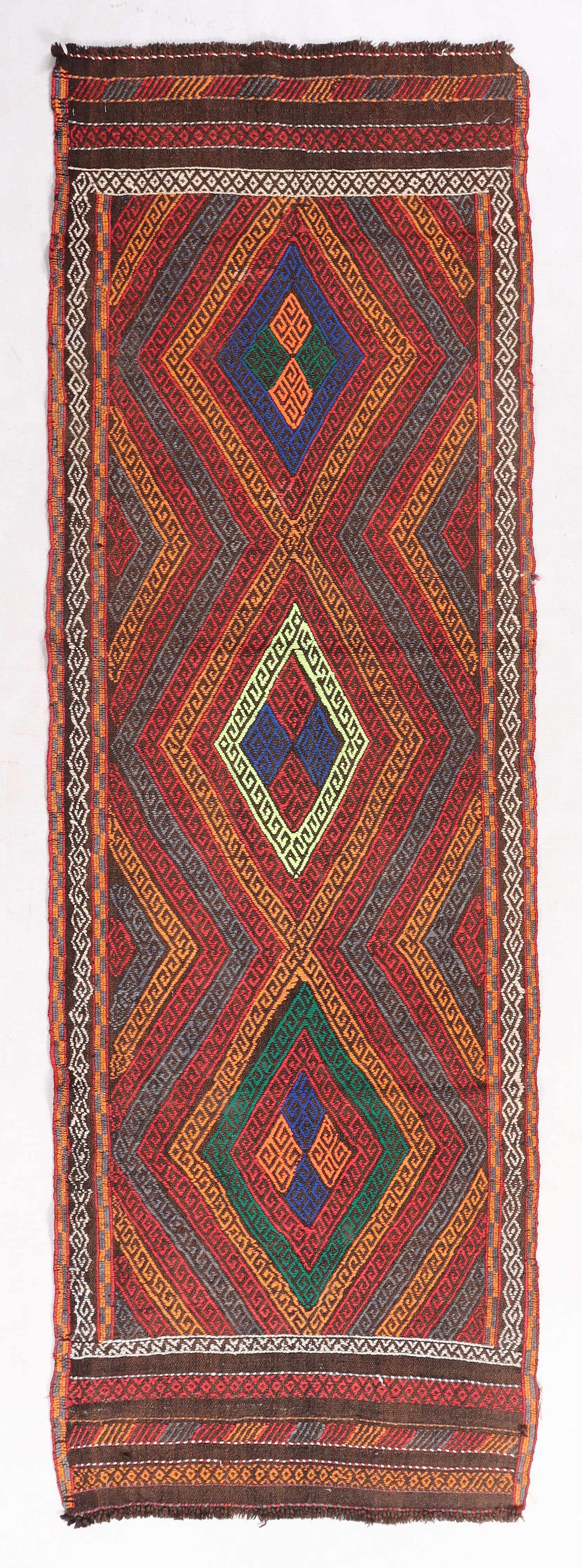 2' 6" X 7' 6" Multy Handmade Suzani Kilim Rug Runner
