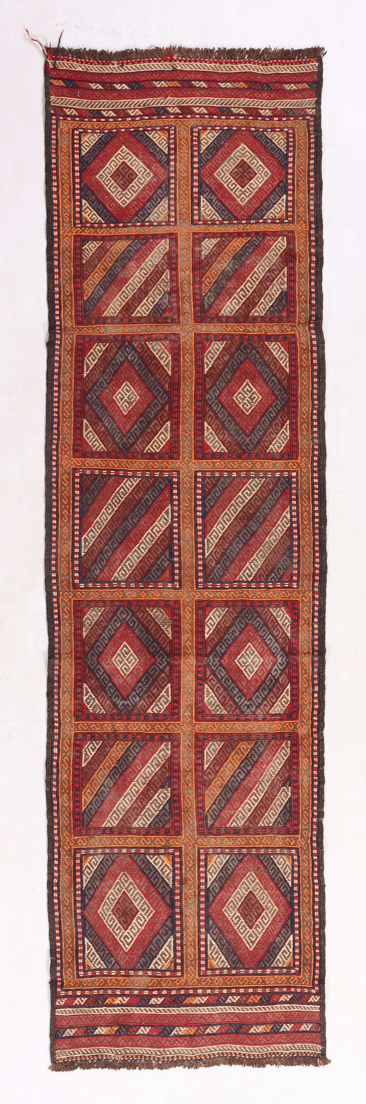 6' 6" X 3' Multy Handmade Suzani Kilim Rug Runner