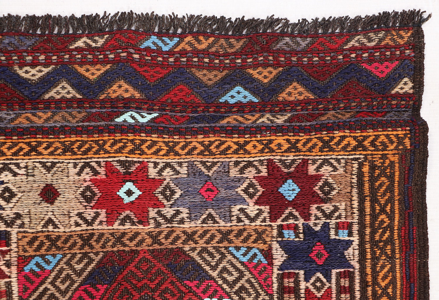 6' 6" X 3' Multy Handmade Suzani Kilim Rug Runner