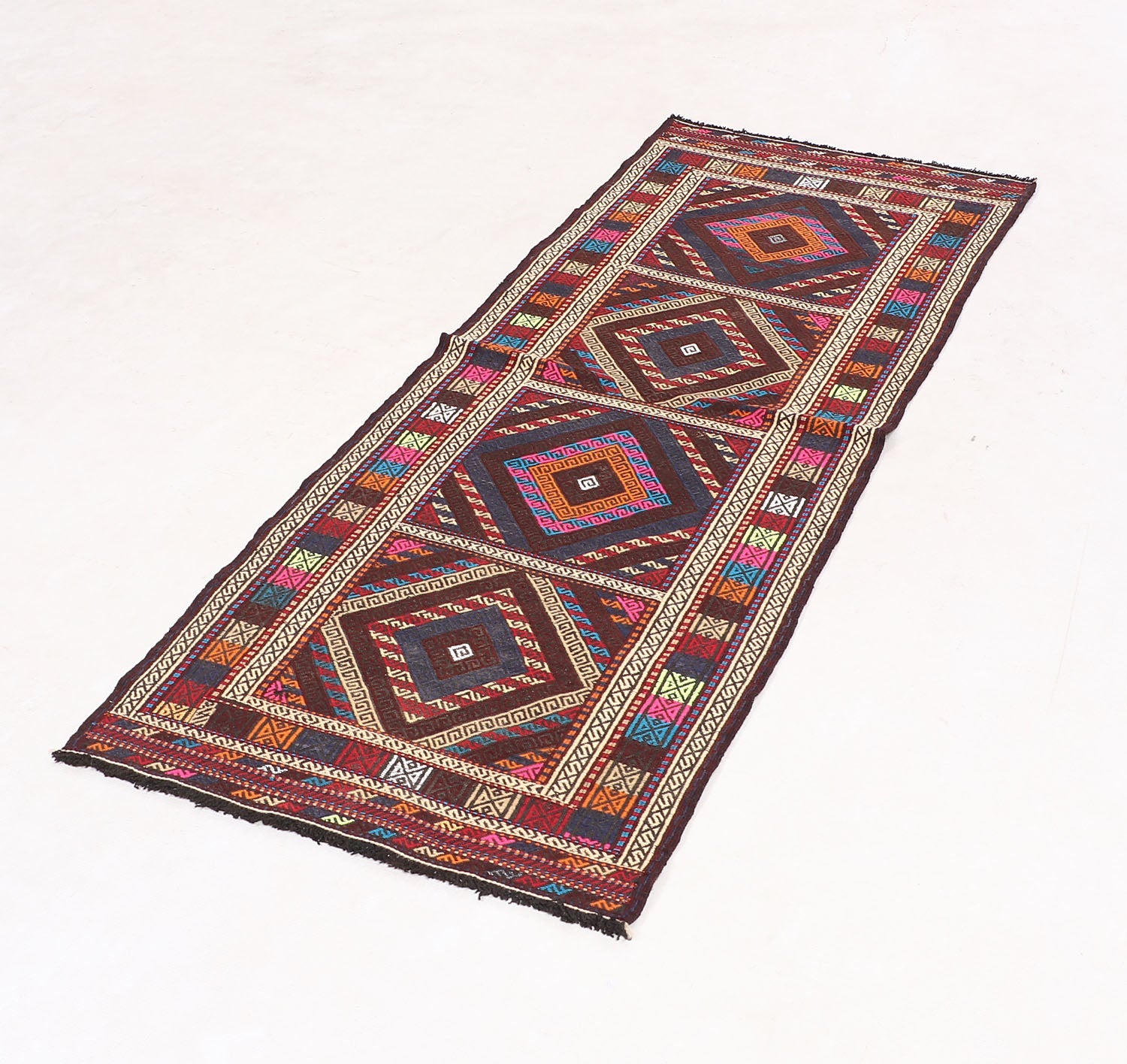 2' 6" x 6' Multy Handmade Suzani Kilim Rug Runner