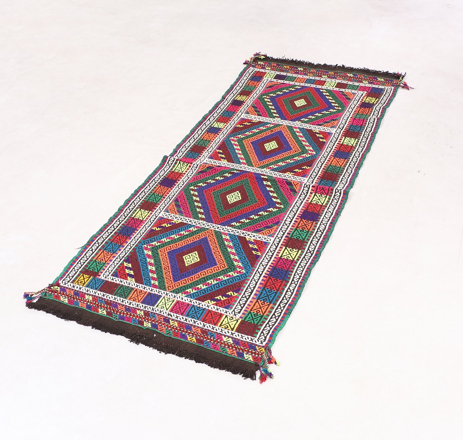 Multy Handmade Suzani Kilim Rug Runner