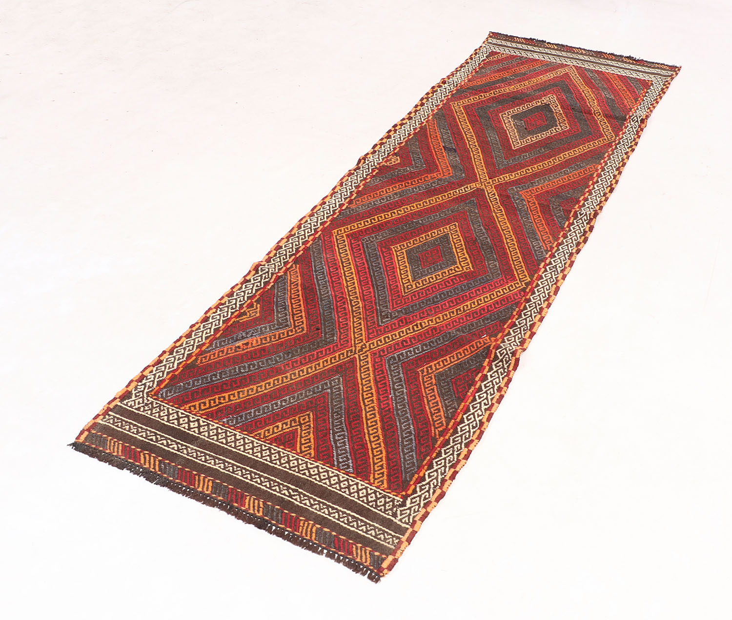 2' 6" X 7' 6" Multy Handmade Suzani Kilim Rug Runner