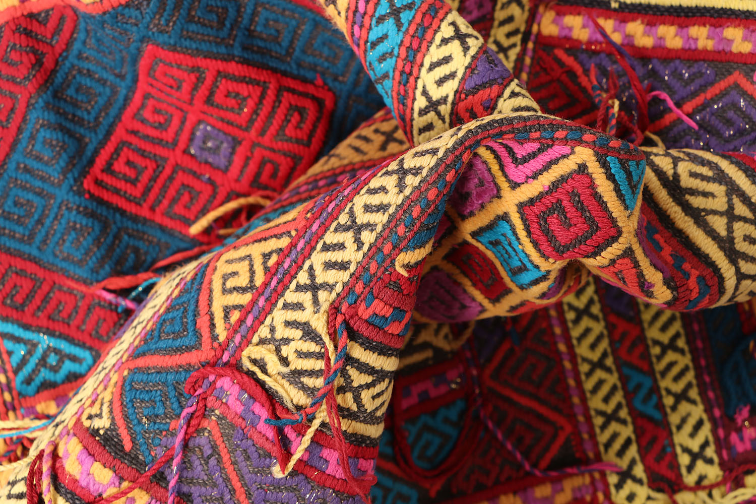 6' 6" X 3' Multy Handmade Suzani Kilim Rug Runner