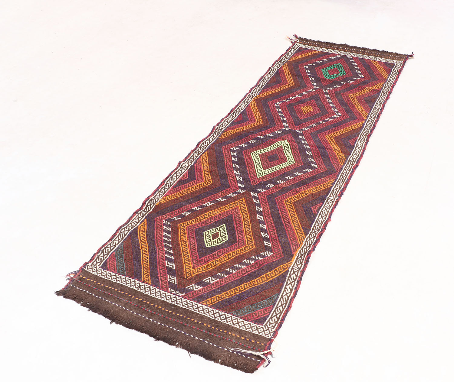 2' 6" X 7' 6" Multy Handmade Suzani Kilim Rug Runner