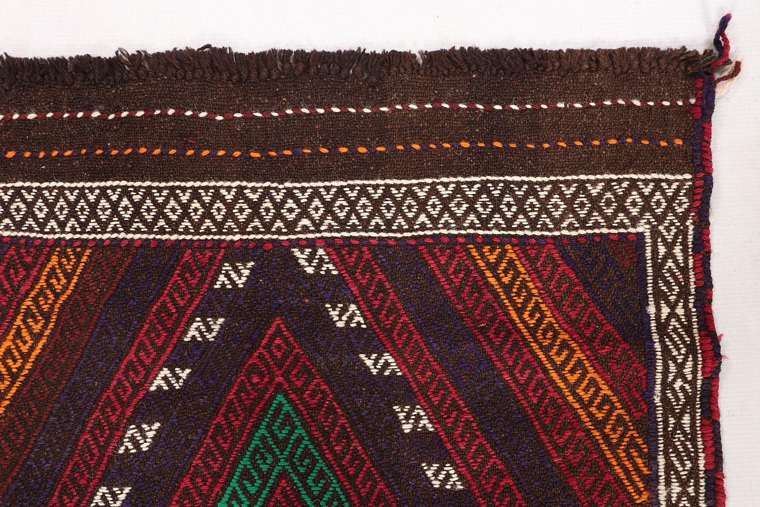 2' 6" X 7' 6" Multy Handmade Suzani Kilim Rug Runner