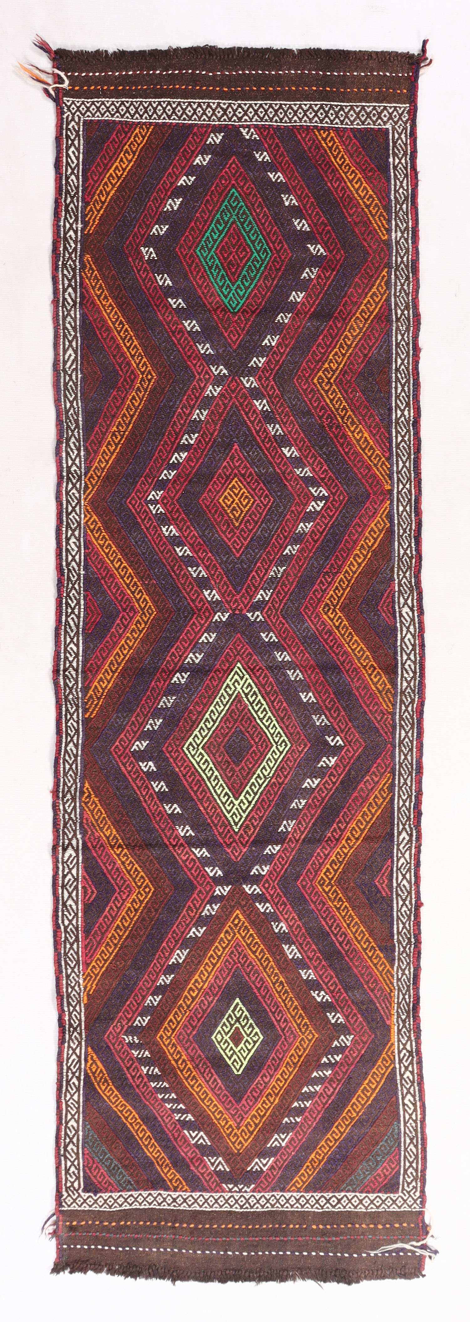 2' 6" X 7' 6" Multy Handmade Suzani Kilim Rug Runner