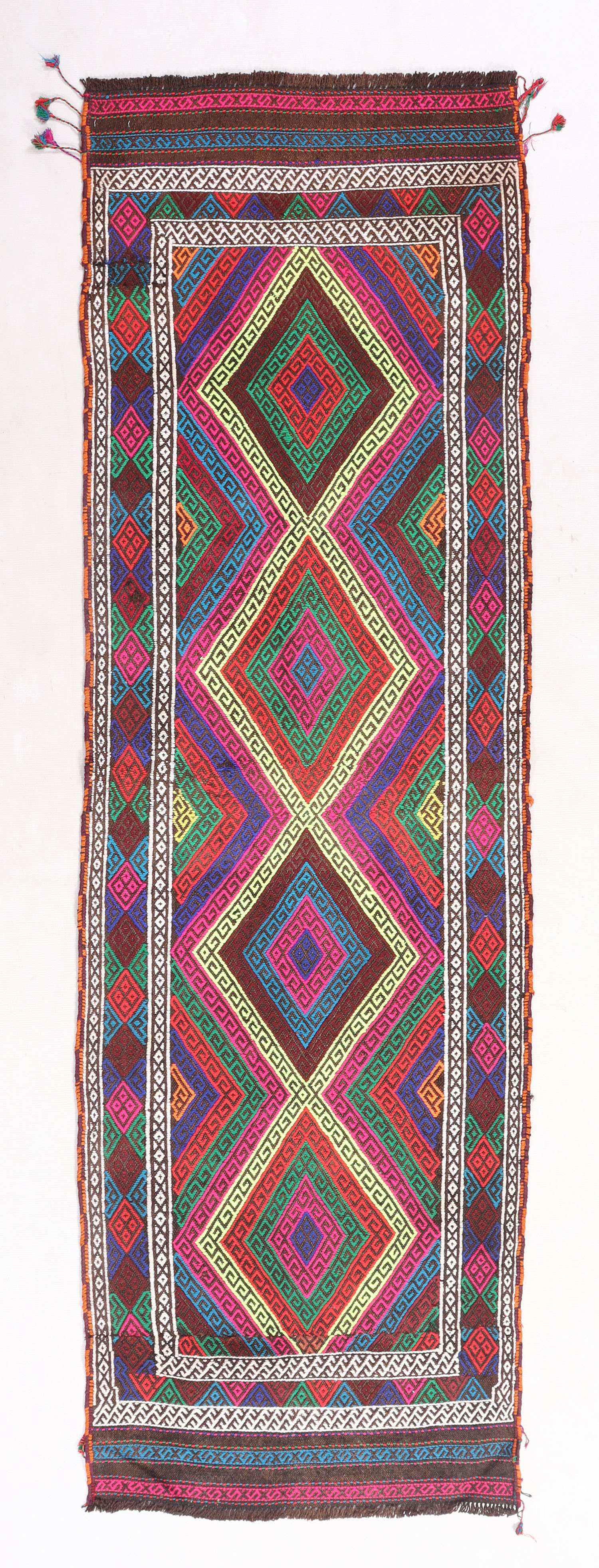 2' 6" X 7' 6" Multy Handmade Suzani Kilim Rug Runner