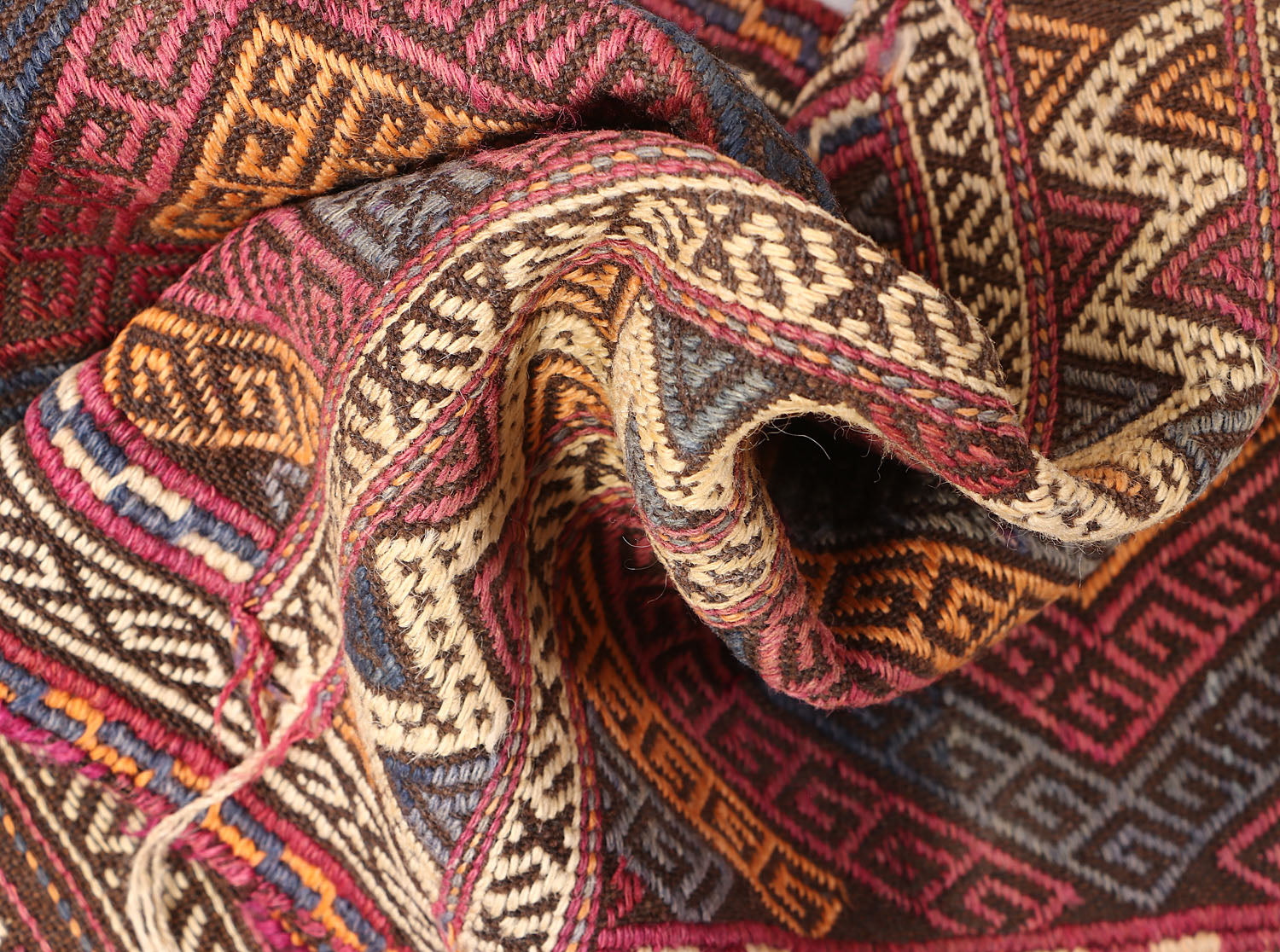 6' 6" X 3' Multy Handmade Suzani Kilim Rug Runner