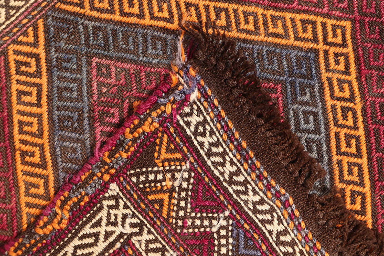 6' 6" X 3' Multy Handmade Suzani Kilim Rug Runner