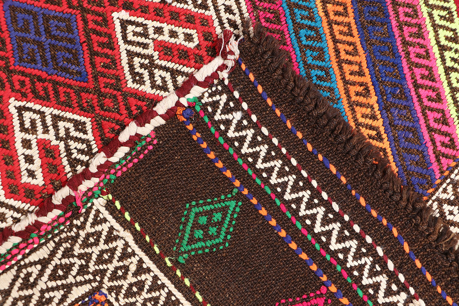 2' 6" X 7' 6" Multy Handmade Suzani Kilim Rug Runner