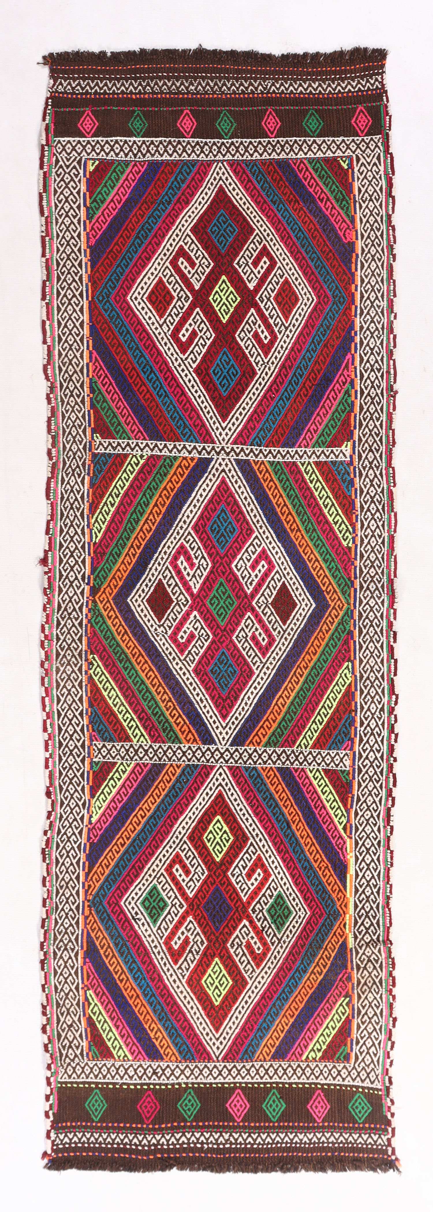2' 6" X 7' 6" Multy Handmade Suzani Kilim Rug Runner