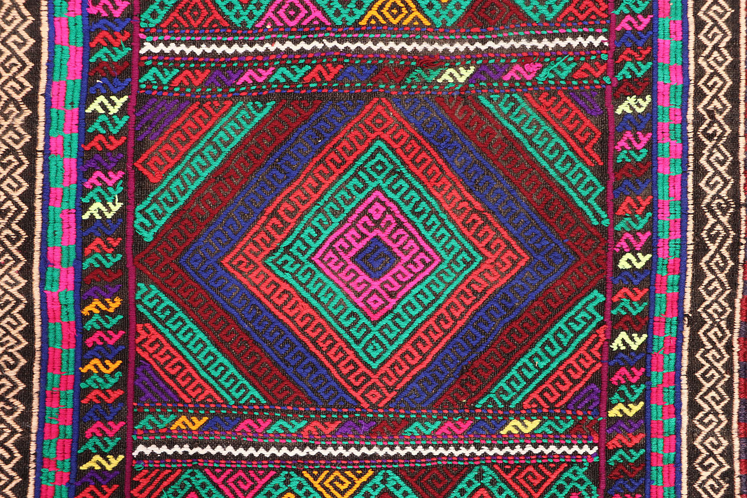 2' 6" x 6' Multy Handmade Suzani Kilim Rug Runner
