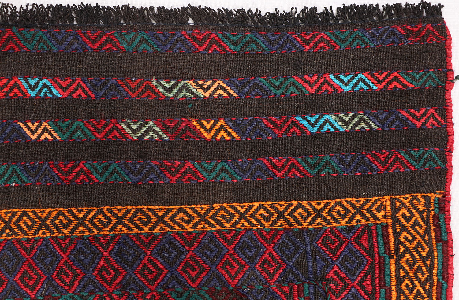 2' 6" X 7' 6" Multy Handmade Suzani Kilim Rug Runner