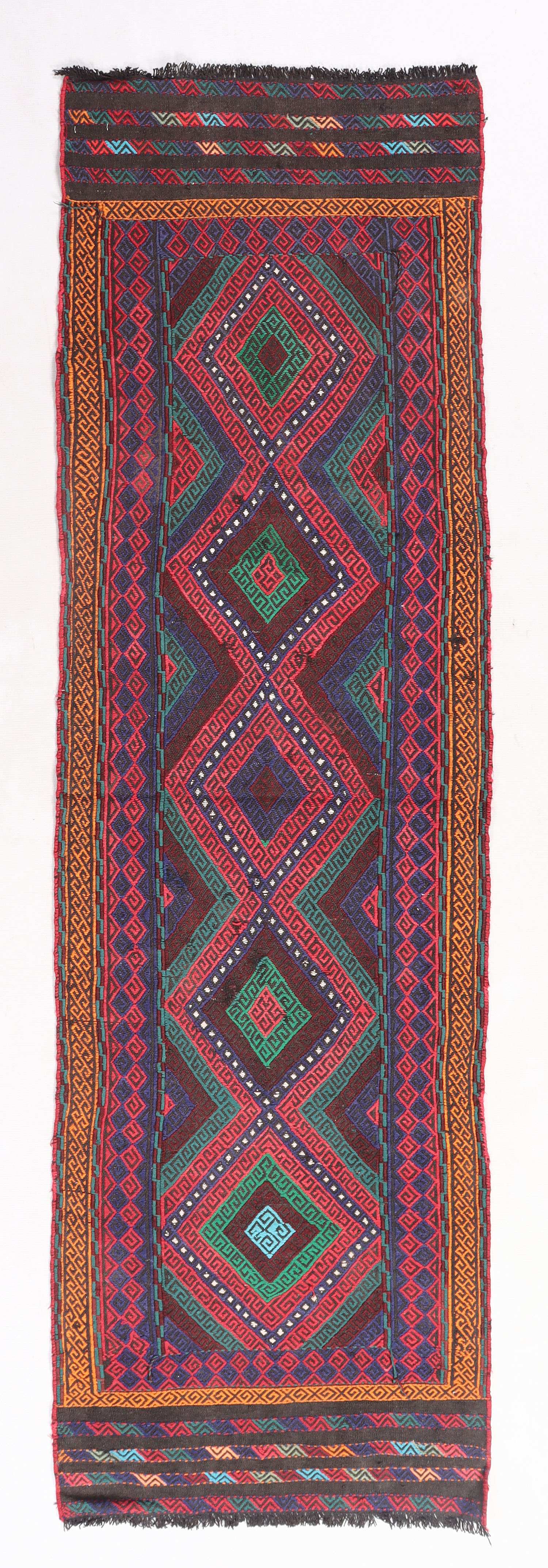 2' 6" X 7' 6" Multy Handmade Suzani Kilim Rug Runner