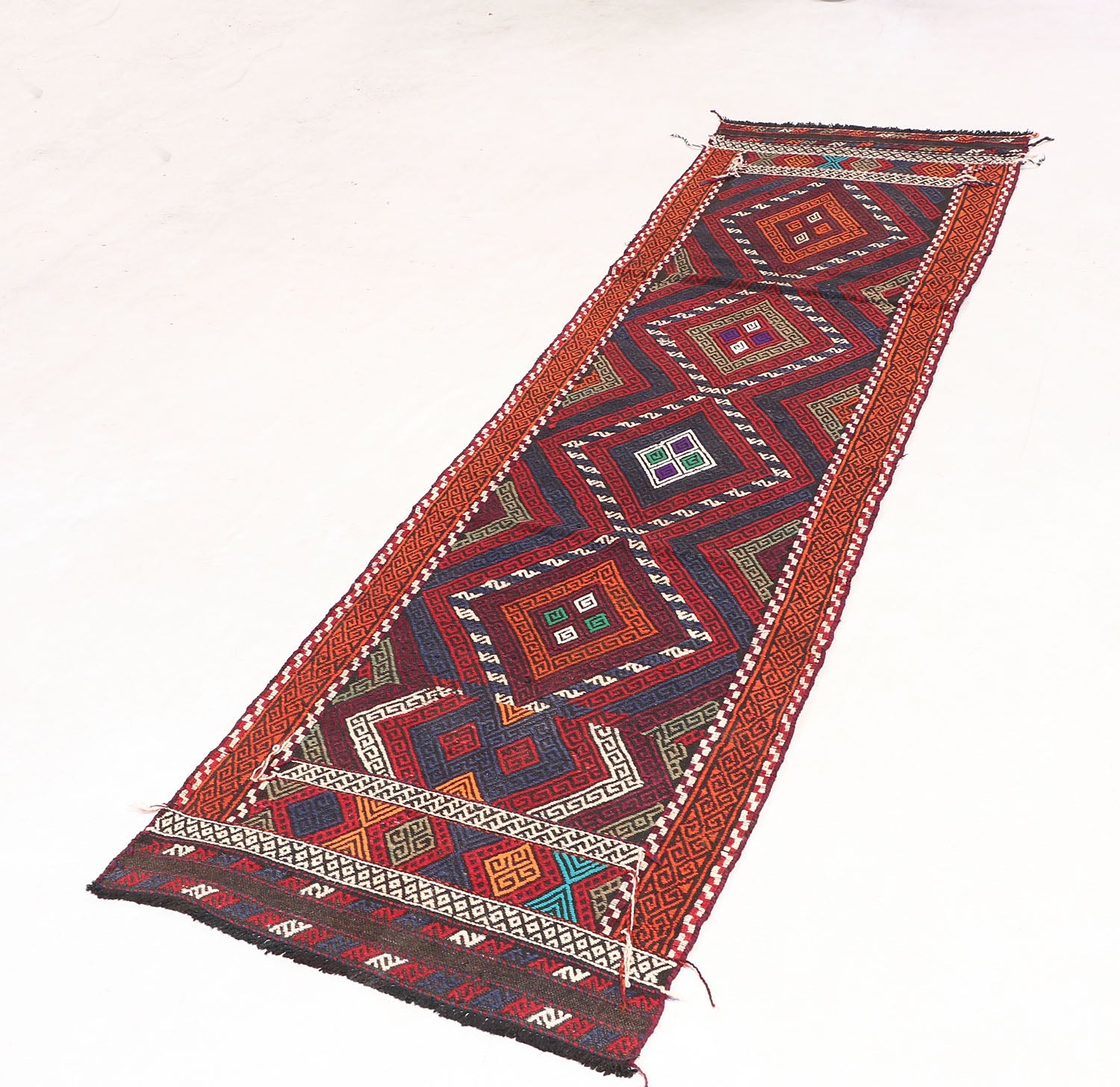 2' 6" X 7' 6" Multy Handmade Suzani Kilim Rug Runner