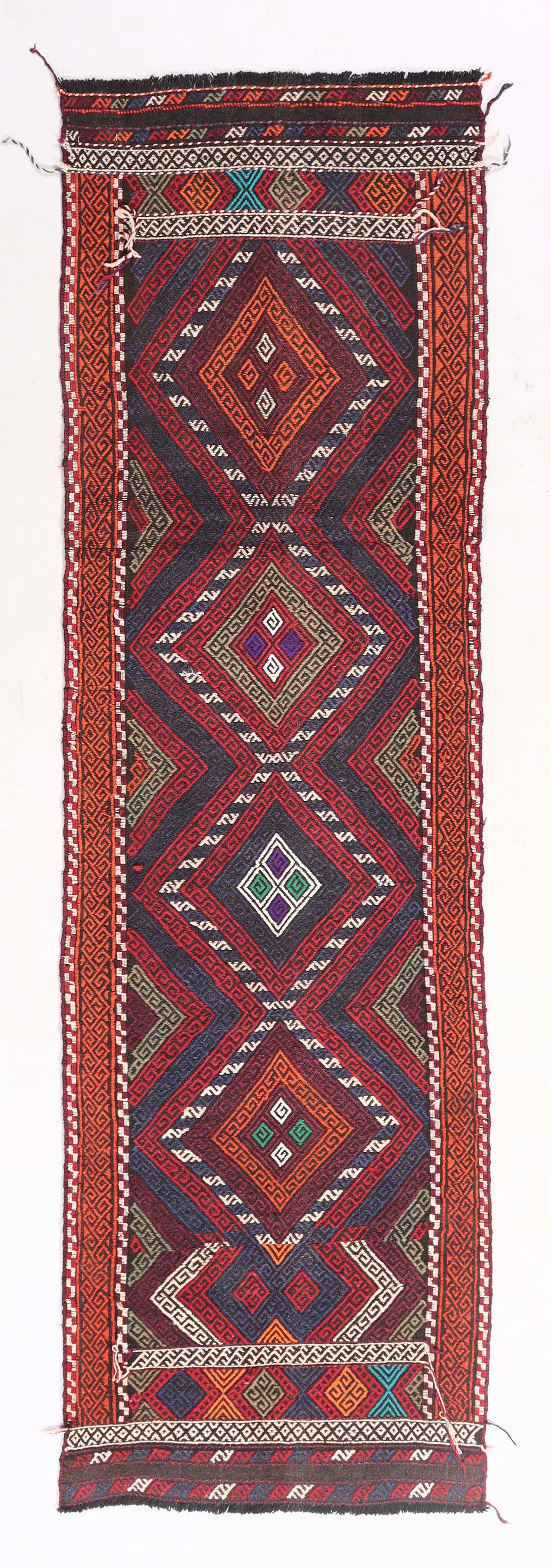 2' 6" X 7' 6" Multy Handmade Suzani Kilim Rug Runner