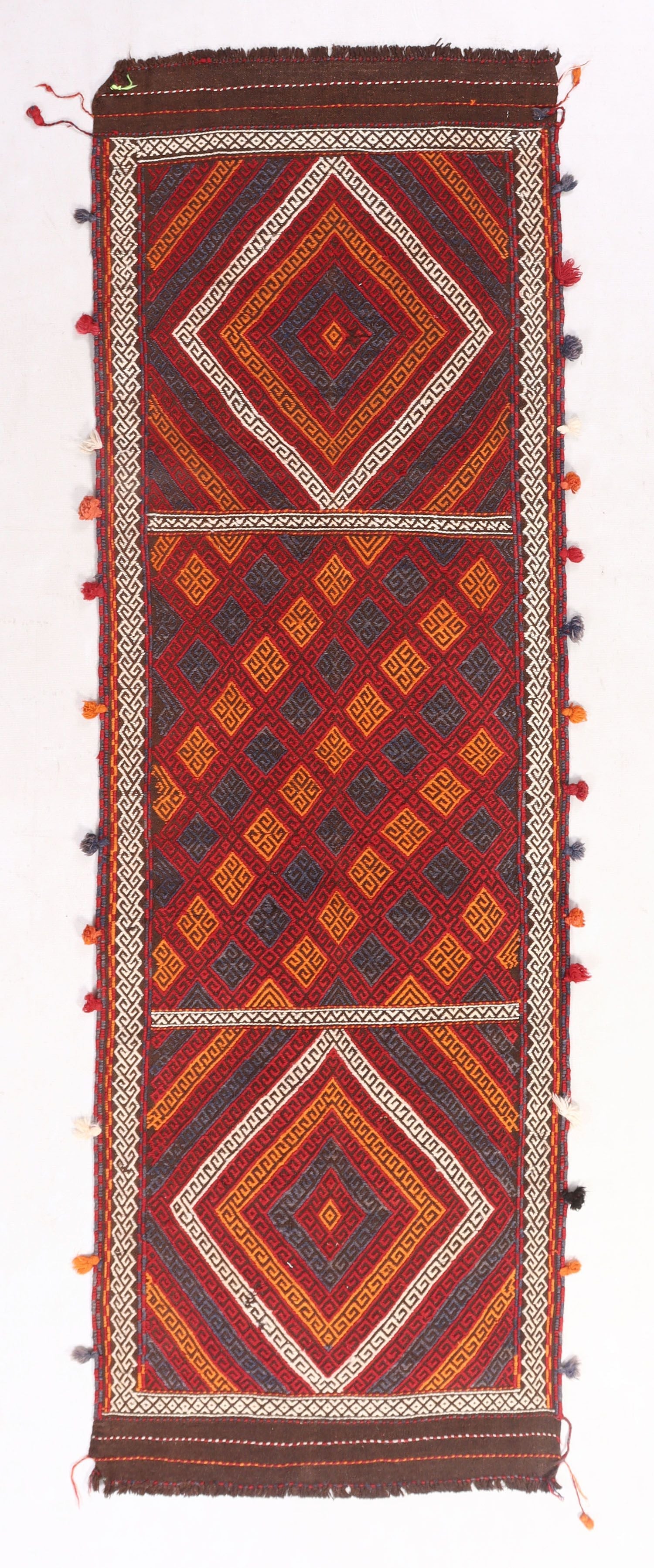 2' 6" X 7' 6" Multy Handmade Suzani Kilim Rug Runner