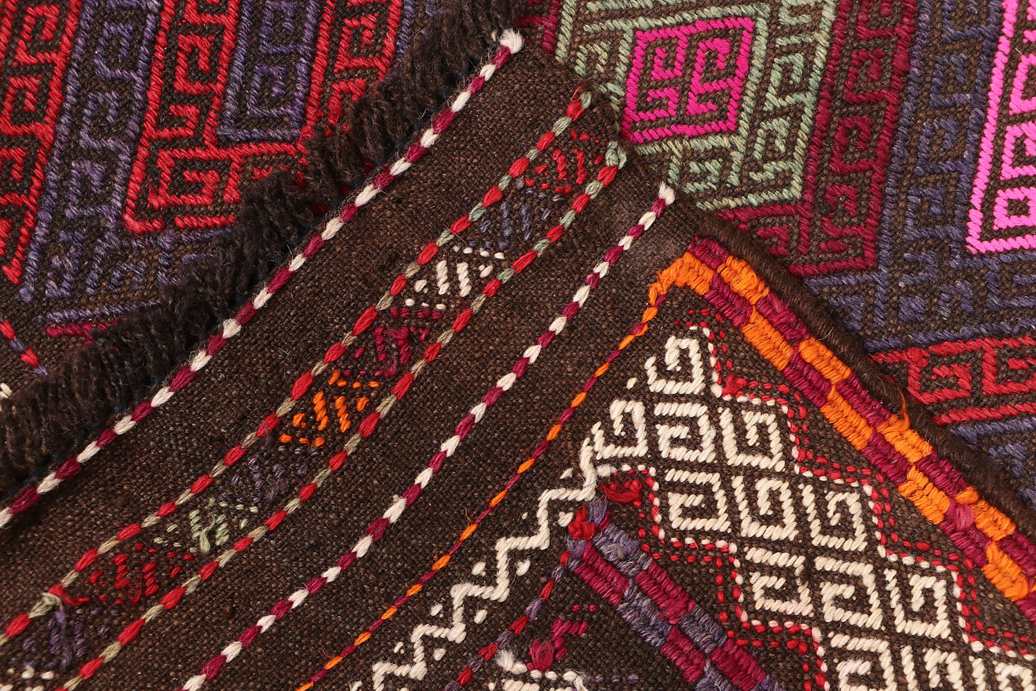 3' X 8' Multy Handmade Suzani Kilim Rug Runner