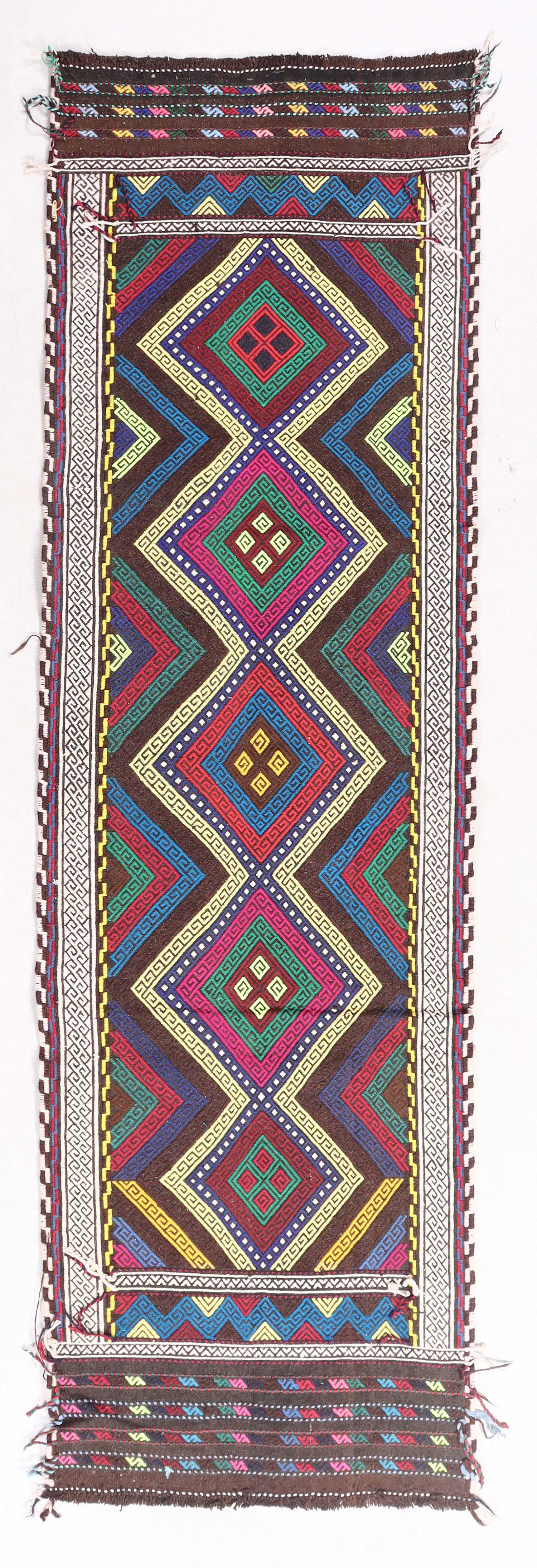 2' 6" X 7' 6" Multy Handmade Suzani Kilim Rug Runner
