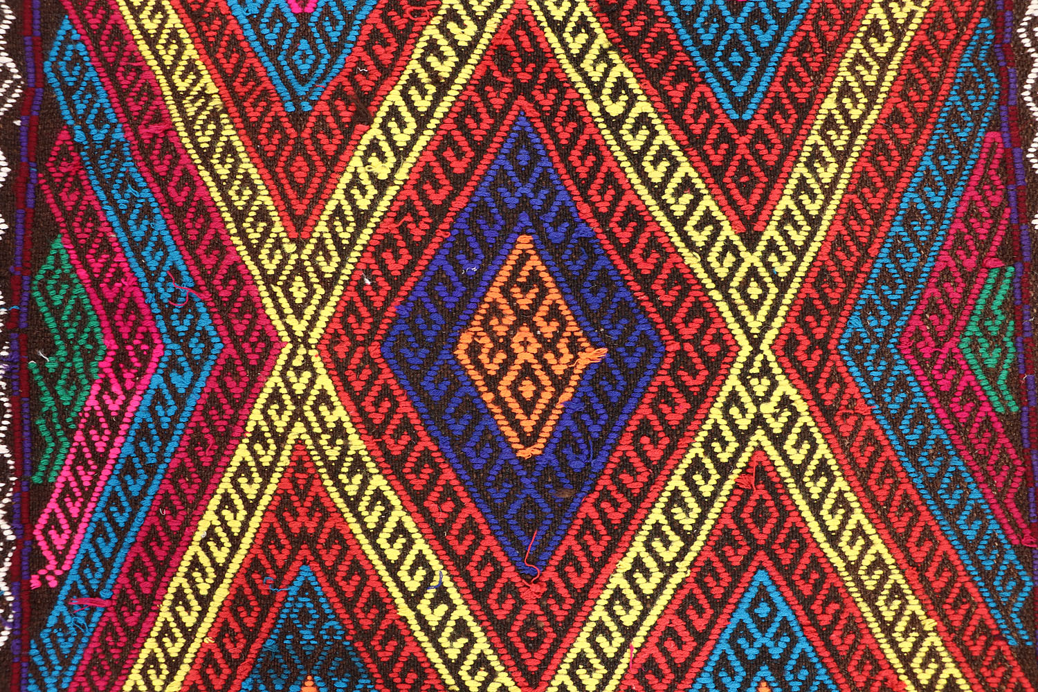 2' 6" X 9' Multy Handmade Suzani Kilim Rug Runner