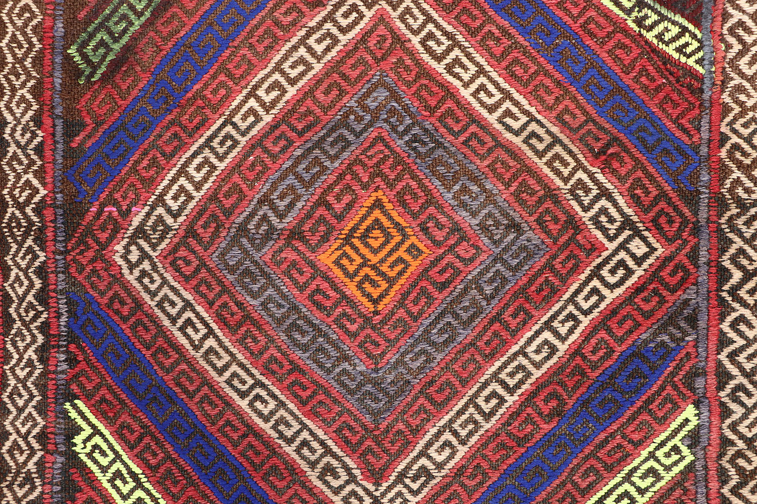2' 6" X 9' Multy Handmade Suzani Kilim Rug Runner