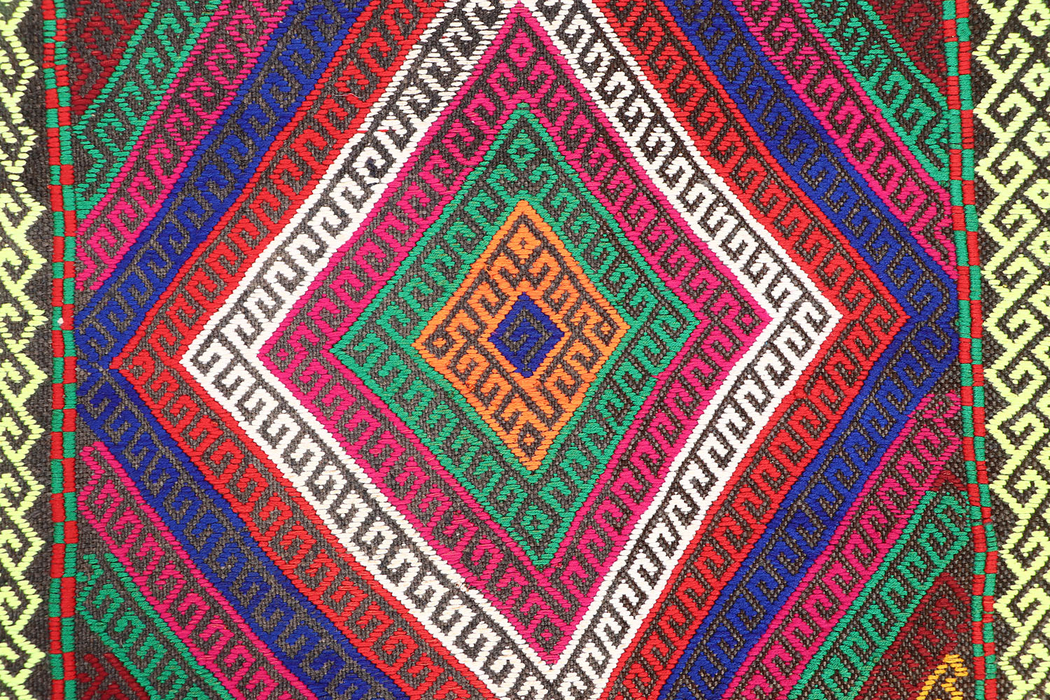 2' 6" X 9' Multy Handmade Suzani Kilim Rug Runner