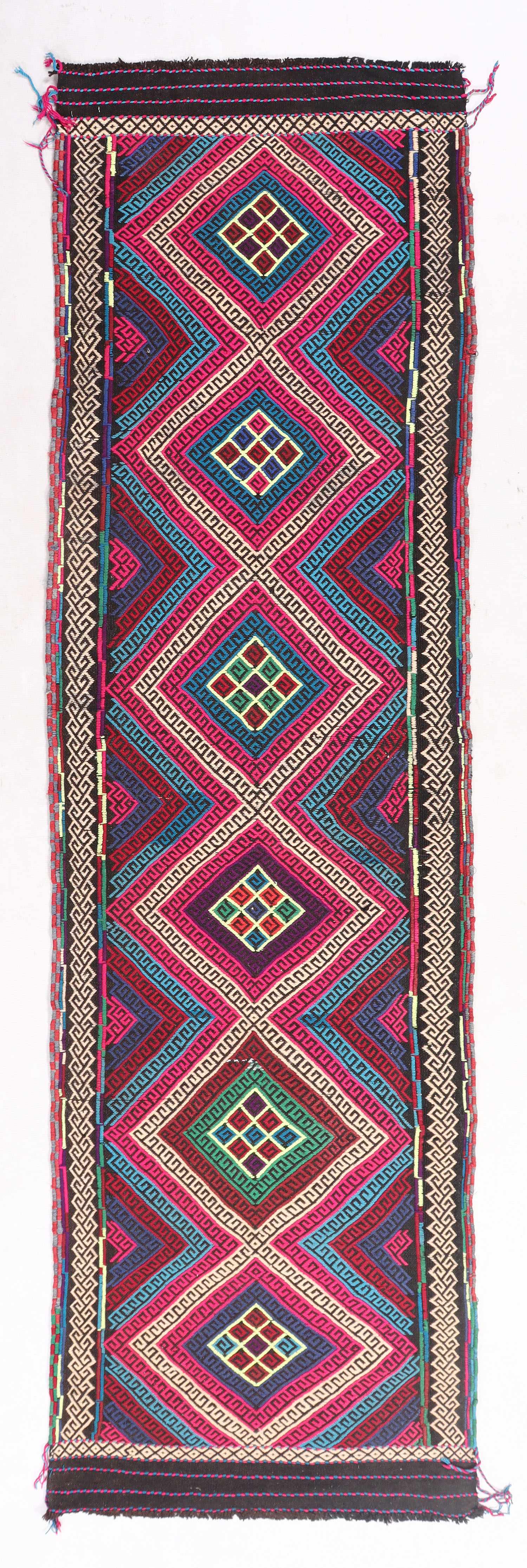 2' 6" X 9' Multy Handmade Suzani Kilim Rug Runner